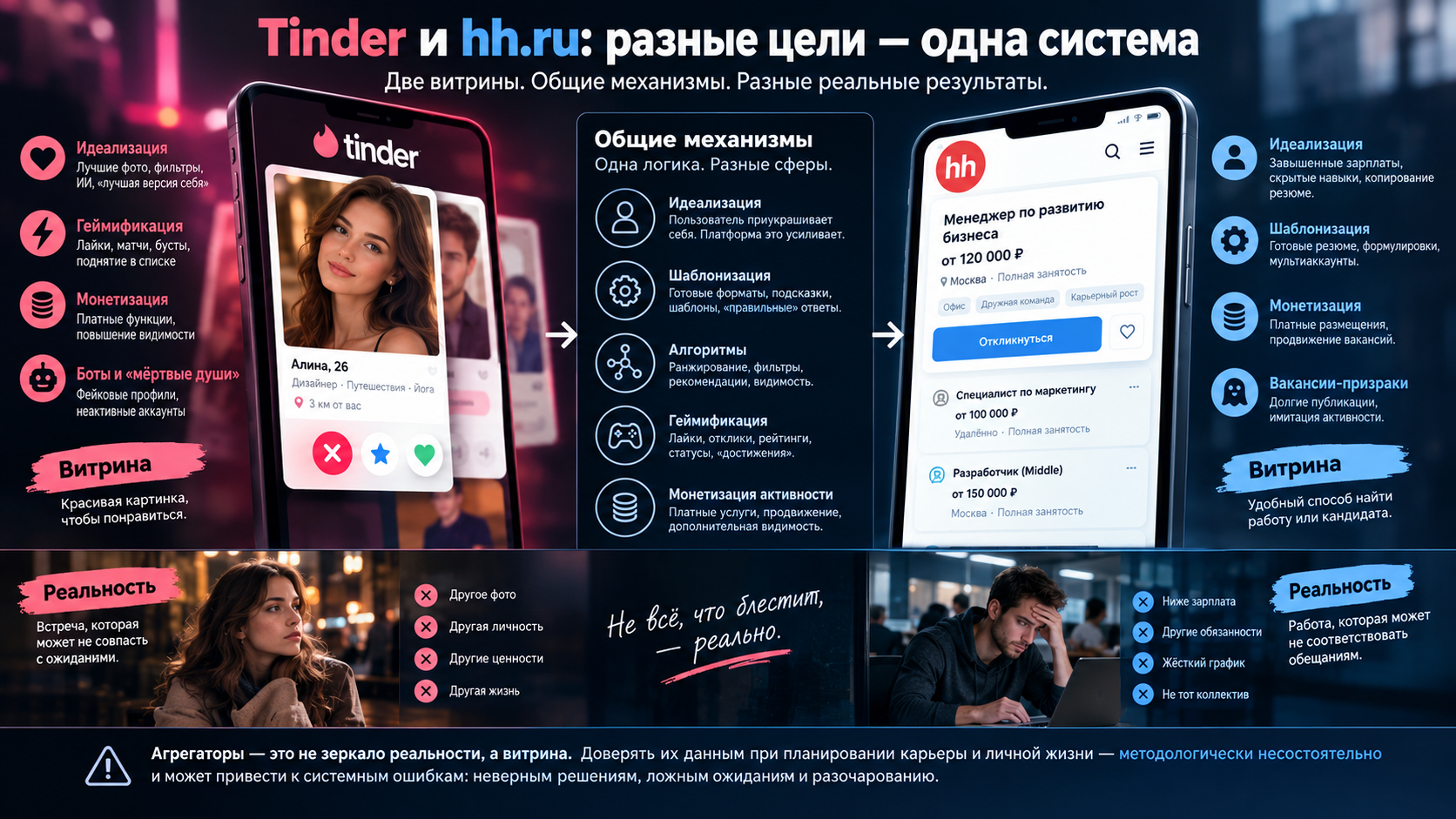 Tinder и hh.ru витрина против реальности